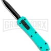 Coffin Blaster Aqua Blue DA/OTF Automatic Knife - Black Plain -Best Knifes Shop Coffin Blaster Aqua Blue DA OTF Auto Black Plain GX 35363 jr large