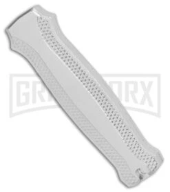 Coffin Blaster 2.0 Textured Silver DA/OTF Automatic 440 Knife (2" Black Satin) -Best Knifes Shop Coffin Blaster Textured Silver DA OTF Auto Black GX 34911 jr side large