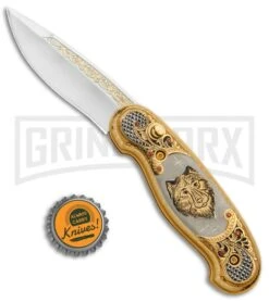 Custom Russian Gold Wolf Automatic Knife - Polish Plain 13 Custom Russian Gold Wolf Automatic Knife - Polish Plain -Best Knifes Shop Custom Russian Gold Wolf Auto Polish RV HC2M WOLF GX 31047 jr bottlecap large