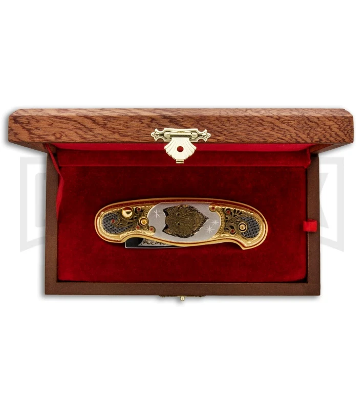 Custom Russian Gold Wolf Automatic Knife - Polish Plain 6 Custom Russian Gold Wolf Automatic Knife - Polish Plain - Image 4