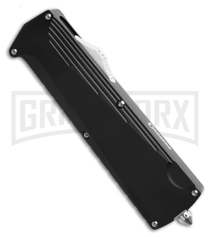 Daggerr Knives Koschei Black Aluminum Double Action OTF Knife - Satin Plain 4 Daggerr Knives Koschei Black Aluminum Double Action OTF Knife - Satin Plain - Image 2