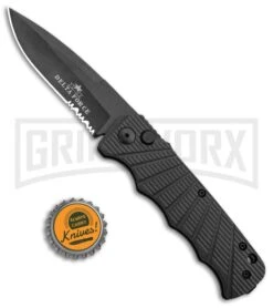Delta Force Automatic Knife Black Aluminum - Black Partially Serrated 9 Delta Force Automatic Knife Black Aluminum - Black Partially Serrated -Best Knifes Shop Delta Force Auto Black Molded Plastic Black Partially Serrated GX 33539 jr bottlecap large