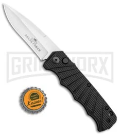 Delta Force Automatic Knife Black Aluminum - Satin Plain -Best Knifes Shop Delta Force Auto Black Molded Plastic Satin Plain GX 33541 jr bottlecap large