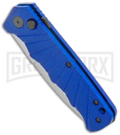 Delta Force Automatic Knife Blue Aluminum - Satin Serr -Best Knifes Shop Delta Force Auto Blue Aluminum Satin Serr GX 38090 jr spine large
