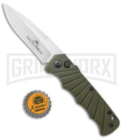 Delta Force Automatic Knife Green Aluminum - Satin Plain -Best Knifes Shop Delta Force Auto Green Aluminum Satin GX 38065 jr bottlecap large