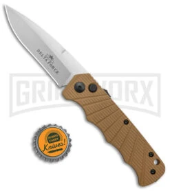 Delta Force Tan Automatic Knife - Satin Plain -Best Knifes Shop Delta Force Auto Tan Aluminum Satin GX 38230 jr bottlecap large