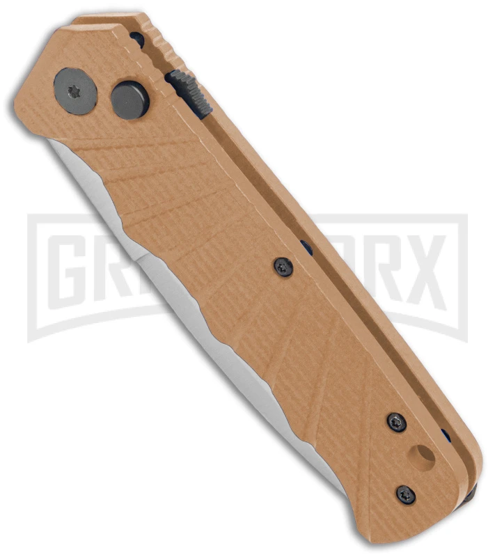Delta Force Automatic Knife Tan Aluminum -Satin Serrated 4 Delta Force Automatic Knife Tan Aluminum -Satin Serrated - Image 2
