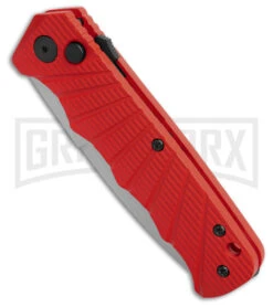 Delta Force Automatic Knife Red Aluminum - Satin Serrated -Best Knifes Shop Delta Force Automatic Knife Red Aluminum Satin Serrated Gx 42317 td spine large