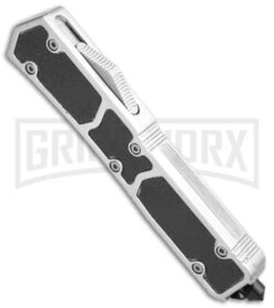 Delta Force Silver D/A OTF Automatic Knife - Black Serr 8 Delta Force Silver D/A OTF Automatic Knife - Black Serr -Best Knifes Shop Delta Force DA OTF Silver Black Serr 6PA22 50B BP 19782 jr spine large