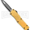 Demolisher OTF Automatic Knife Clip Point Gold - Two Tone Plain -Best Knifes Shop Demolisher OTF Auto Dagger Gold TT GX 40639 jr large