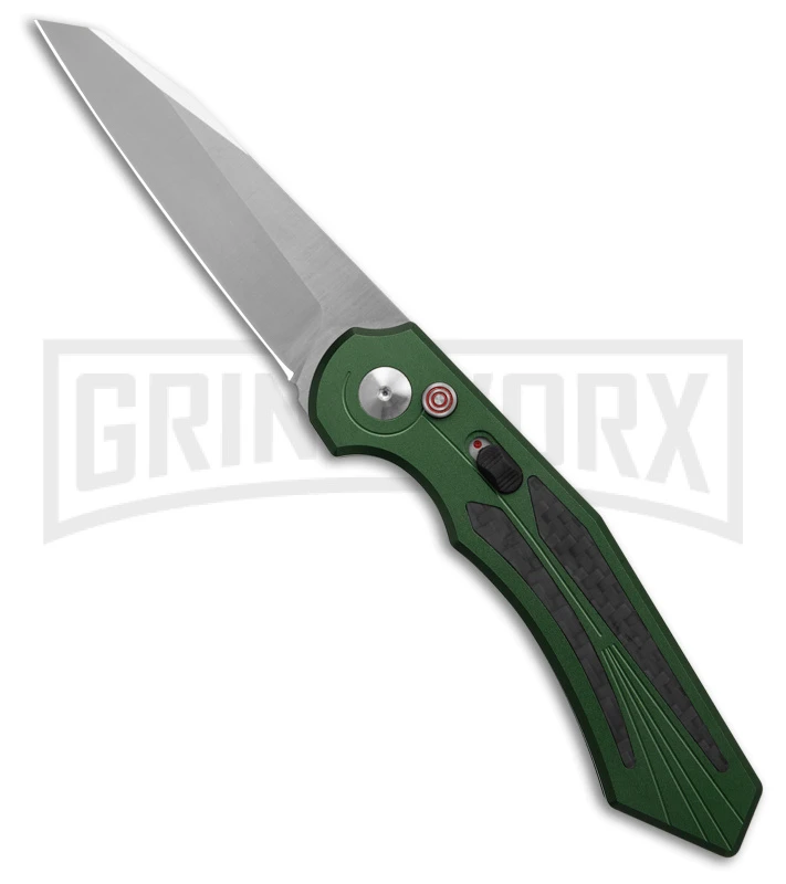 Diablo Automatic Knife Green Aluminum - Satin Plain 3 Diablo Automatic Knife Green Aluminum - Satin Plain