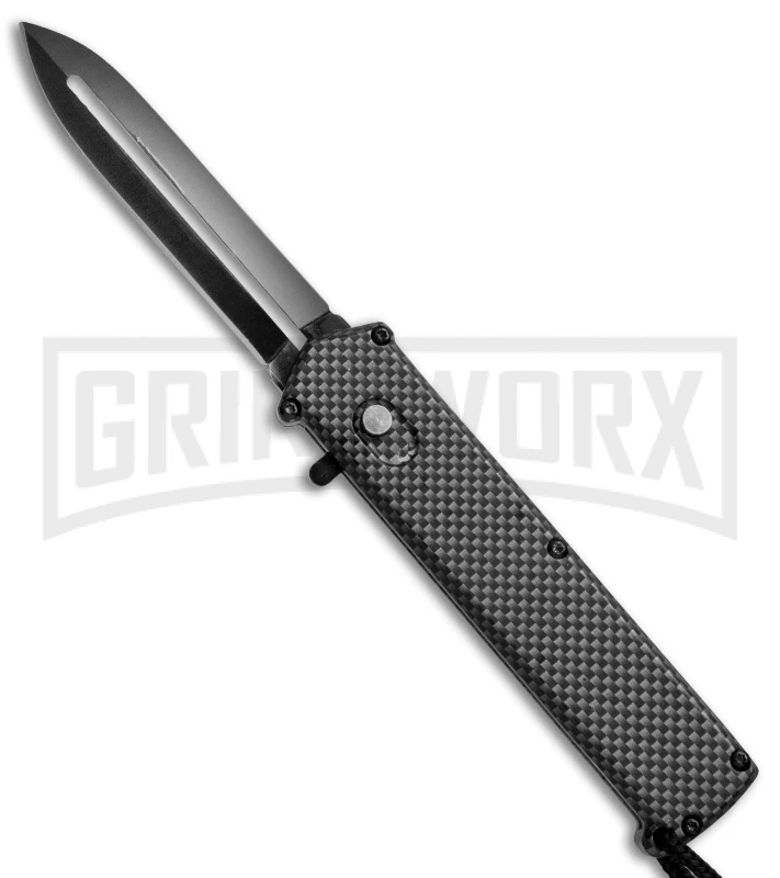 Elemental Reactor Sim. Carbon Fiber OTF Automatic Knife - Black Plain 3 Elemental Reactor Sim. Carbon Fiber OTF Automatic Knife - Black Plain