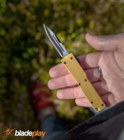 Firecracker Mini Gold D/A OTF Automatic Knife - Satin Plain 11 Firecracker Mini Gold D/A OTF Automatic Knife - Satin Plain -Best Knifes Shop Firecracker Mini Gold D A OTF Black MOTFG BP 19697 jr lifestyle large