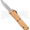 Firecracker Mini Gold D/A OTF Automatic Knife - Satin Plain