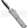 Firecracker Mini Gray D/A OTF Automatic Knife Tanto Blade Grey HL 1 Firecracker Mini Gray D/A OTF Automatic Knife Tanto Blade Grey HL -Best Knifes Shop Firecracker Mini Gray DA OTF Auto TT GX 34978 jr large