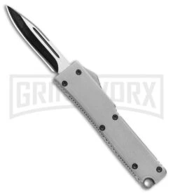 Firecracker Mini Gray D/A OTF Automatic Knife Tanto Blade Grey HL