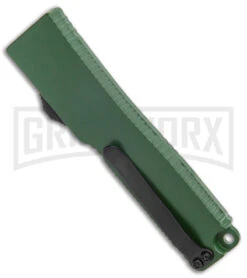 Firecracker Mini OD Green D/A OTF Automatic Knife - Black Dagger Plain -Best Knifes Shop Firecracker Mini OD Green DA OTF Auto Black Dagger Serr GX 37857 jr side large