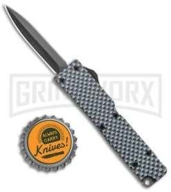 Firecracker Mini Sim. Carbon Fiber D/A OTF Automatic Knife - Black Dagger -Best Knifes Shop Firecracker Mini Sim CF DA OTF Auto Black Dagger GX 37871 jr bottlecap large