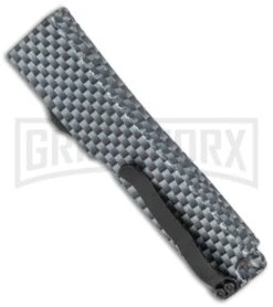 Firecracker Mini Sim. Carbon Fiber D/A OTF Automatic Knife - Black Dagger -Best Knifes Shop Firecracker Mini Sim CF DA OTF Auto Black Dagger GX 37871 jr side large