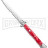 Frank B. 11" Italian Stiletto Red Pearlex Automatic Knife - Satin Bayonet Plain -Best Knifes Shop Frank B 11in Italian Stiletto Red Pearlex Auto Satin Bayo GX 3212 jr large