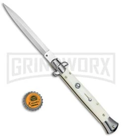 Frank B. 11" Sim Ivory Stiletto Automatic Knife - Dagger 9 Frank B. 11" Sim Ivory Stiletto Automatic Knife - Dagger -Best Knifes Shop Frank B 11in Sim Ivory Stiletto Auto Flat Grind BP 16806 jr bottlecap large