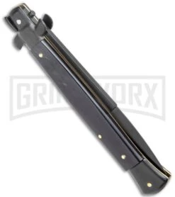 Frank B. 11" Italian Stiletto Dark Horn Tactical Automatic Knife - Bayonet 8 Frank B. 11" Italian Stiletto Dark Horn Tactical Automatic Knife - Bayonet -Best Knifes Shop Frank B 11in Stiletto Dark Horn Tactical Auto Bayo Black GX 4160 jr side large