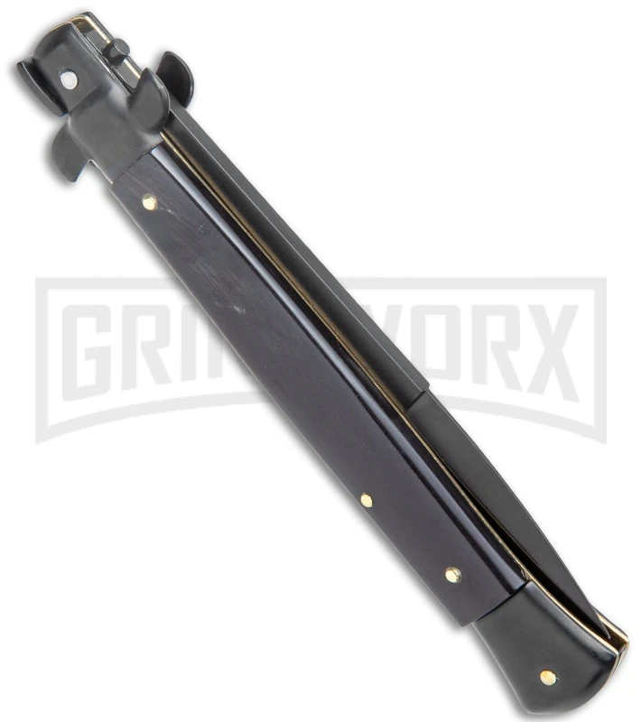 Frank B. 11" Italian Stiletto Dark Horn Tactical Automatic Knife - Bayonet 5 Frank B. 11" Italian Stiletto Dark Horn Tactical Automatic Knife - Bayonet - Image 3