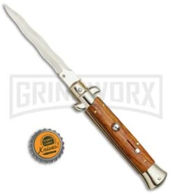 Frank B. 9" Italian Stiletto Cocobolo Wood Automatic Knife - Kris Gold 9 Frank B. 9" Italian Stiletto Cocobolo Wood Automatic Knife - Kris Gold -Best Knifes Shop Frank B 9in Italian Stiletto Cocobolo Kriss Gold BHQ 80700 jr bottlecap large