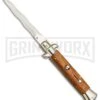 Frank B. 9" Italian Stiletto Cocobolo Wood Automatic Knife - Kris Gold -Best Knifes Shop Frank B 9in Italian Stiletto Cocobolo Kriss Gold BHQ 80700 jr large