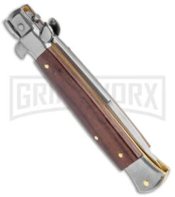 Frank B. 9" Italian Stiletto Palisander Wood Automatic Knife - Polish Bayonet 7 Frank B. 9" Italian Stiletto Palisander Wood Automatic Knife - Polish Bayonet -Best Knifes Shop Frank B 9in Italian Stiletto Palisander Wood Auto Polish Bayo BHQ 141099 jr spine large