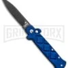 Frank B. Italian Stealth Blue Automatic Knife - Black Plain 1 Frank B. Italian Stealth Blue Automatic Knife - Black Plain -Best Knifes Shop Frank Beltrame B Stealth Blue Black Auto GX 33739 jr large