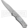 Super Knife Croc Automatic Knife Stainless W/ Polished Inlay - Satin Serr -Best Knifes Shop GA303SL BP 25775 er large
