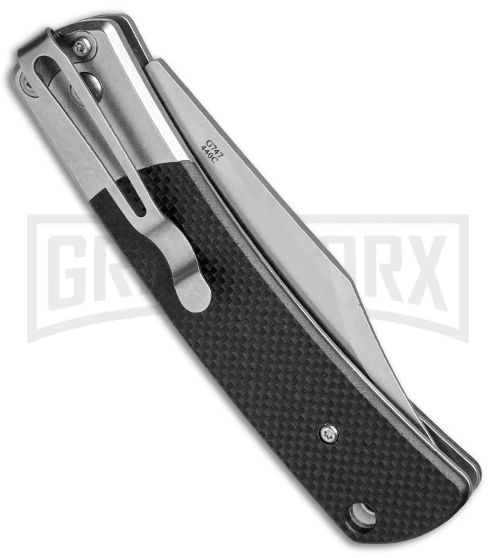 Ganzo Knives G747-2-WD2 Black G-10 Automatic Knife - Clip Point Stonewash 5 Ganzo Knives G747-2-WD2 Black G-10 Automatic Knife - Clip Point Stonewash - Image 3