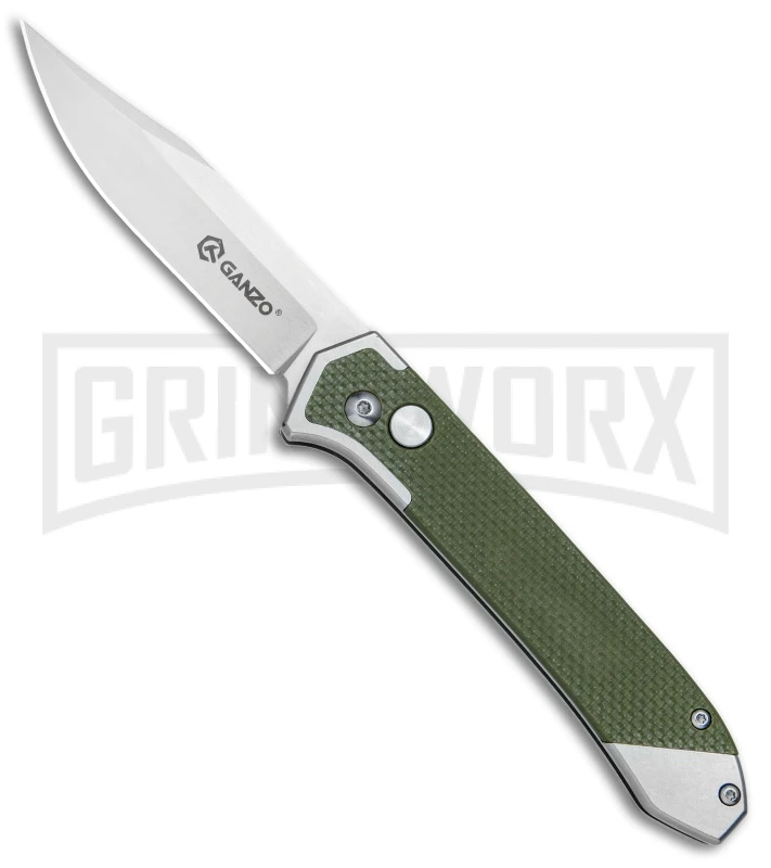 Ganzo Knives G719 Green G-10 Automatic Knife - Clip Point Stonewash 3 Ganzo Knives G719 Green G-10 Automatic Knife - Clip Point Stonewash