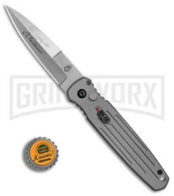 Gerber Covert Gray Automatic Knife - Stonewash Plain -Best Knifes Shop Gerber Auto Covert Tactical Gray SW BHQ 67393 er bottlecap large