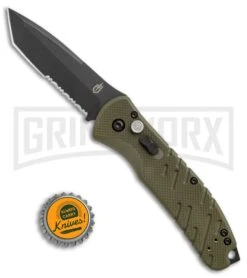 Gerber Propel Downrange OD Green Automatic Knife - Tanto Black Serr 9 Gerber Propel Downrange OD Green Automatic Knife - Tanto Black Serr -Best Knifes Shop Gerber Auto Propel Downrange OD green black serr BHQ 67394 er size large