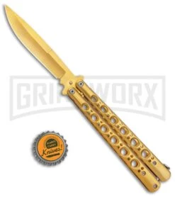 Gold Balisong Butterfly Knife - Gold 9 Gold Balisong Butterfly Knife - Gold -Best Knifes Shop Gold Balisong Butterfly Knife Gold GX 37518 jr bottlecap large