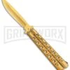 Gold Balisong Butterfly Knife - Gold 2 Gold Balisong Butterfly Knife - Gold -Best Knifes Shop Gold Balisong Butterfly Knife Gold GX 37518 jr large