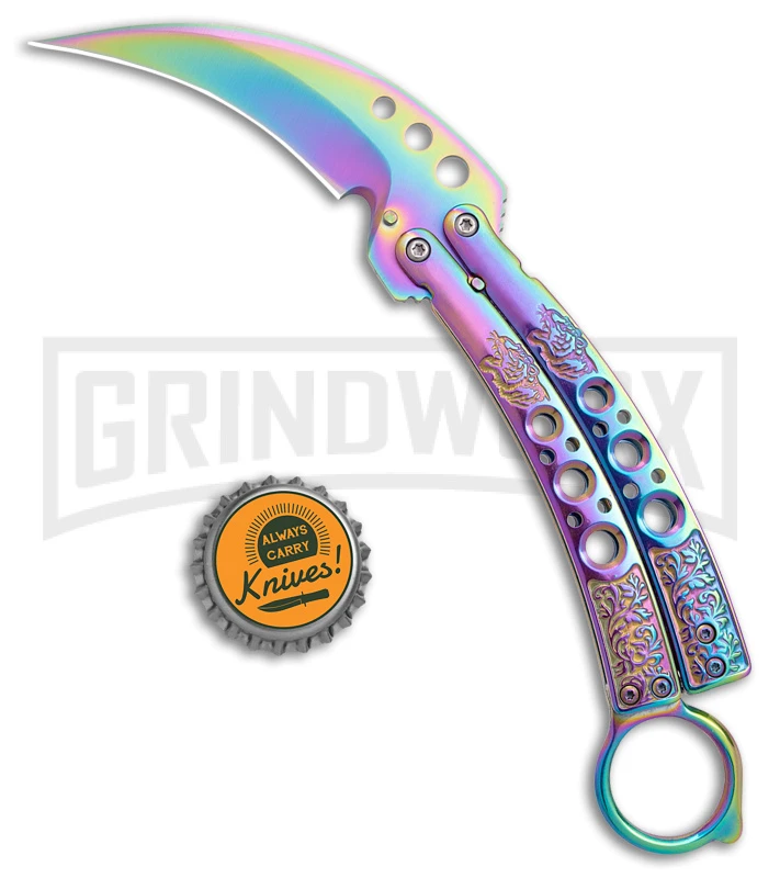 Karambit Tactical Rainbow Butterfly Knife Limited Edition - Spectrum 6 Karambit Tactical Rainbow Butterfly Knife Limited Edition - Spectrum - Image 4