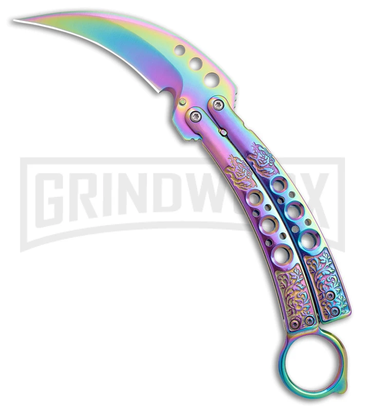 Karambit Tactical Rainbow Butterfly Knife Limited Edition - Spectrum 3 Karambit Tactical Rainbow Butterfly Knife Limited Edition - Spectrum
