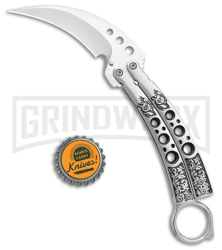 Karambit Tactical Silver Butterfly Knife Limited Edition - Silver 6 Karambit Tactical Silver Butterfly Knife Limited Edition - Silver - Image 4