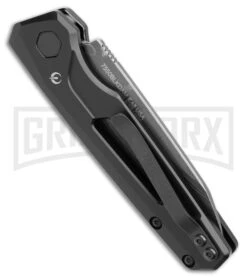 Kershaw Launch 11 Black Aluminum Automatic Knife - Damascus Plain -Best Knifes Shop Kershaw Auto Launch 11 Black Aluminum Damascus BHQ 175624 jr side large