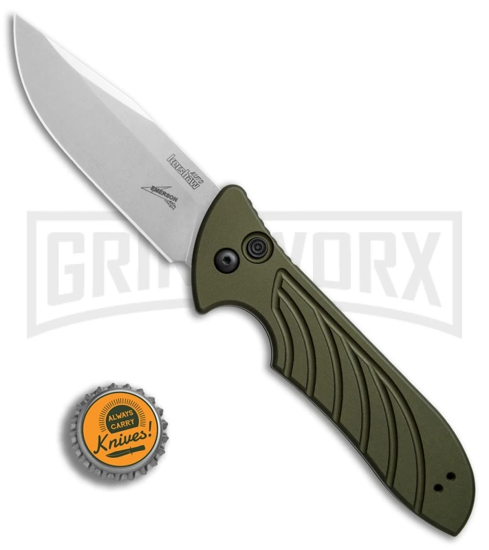 Kershaw Emerson Launch 5 OD Green Automatic Knife - Stonewash Plain 6 Kershaw Emerson Launch 5 OD Green Automatic Knife - Stonewash Plain - Image 4