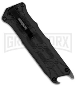 Kershaw Interstellar Black Manual Sliding Button Lock OTF Knife - Blackwash Serr 5 Kershaw Interstellar Black Manual Sliding Button Lock OTF Knife - Blackwash Serr -Best Knifes Shop Kershaw Interstellar Manual OTF Black BHQ 176286 jr side large