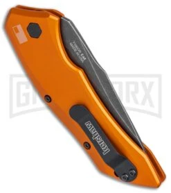 Kershaw Launch 1 Orange Aluminum Automatic Knife - Blackwash Plain -Best Knifes Shop Kershaw Launch 1 Auto Orange Aluminum BlackWash 7100OR BHQ 78323 jr side large