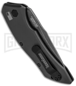 Kershaw Launch 1 Gray Automatic Knife - Blackwash Plain -Best Knifes Shop Kershaw Launch 1 Automatic Gray Aluminum BlackWash 7100GRYBW BHQ 91254 jr side large