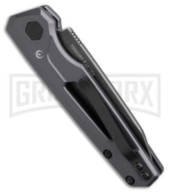 Kershaw Launch 11 Gray Aluminum Automatic Knife - Blackwash Plain -Best Knifes Shop Kershaw Launch 11 Auto Gray Aluminum Blackwash BHQ 178232 jr side large