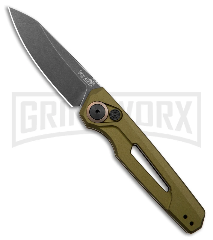 Kershaw Launch 11 OD Green Aluminum Automatic Knife - Blackwash Plain 3 Kershaw Launch 11 OD Green Aluminum Automatic Knife - Blackwash Plain