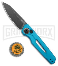 Kershaw Launch 11 Teal Aluminum Automatic Knife - Blackwash Plain 9 Kershaw Launch 11 Teal Aluminum Automatic Knife - Blackwash Plain -Best Knifes Shop Kershaw Launch 11 Auto Teal Aluminum Blackwash BHQ 178233 jr bottlecap large