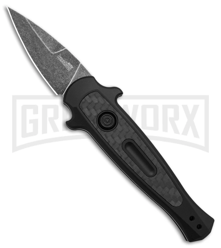 Kershaw Launch 12 CA Legal Black/Carbon Fiber Automatic Knife - Black SW Plain 3 Kershaw Launch 12 CA Legal Black/Carbon Fiber Automatic Knife - Black SW Plain